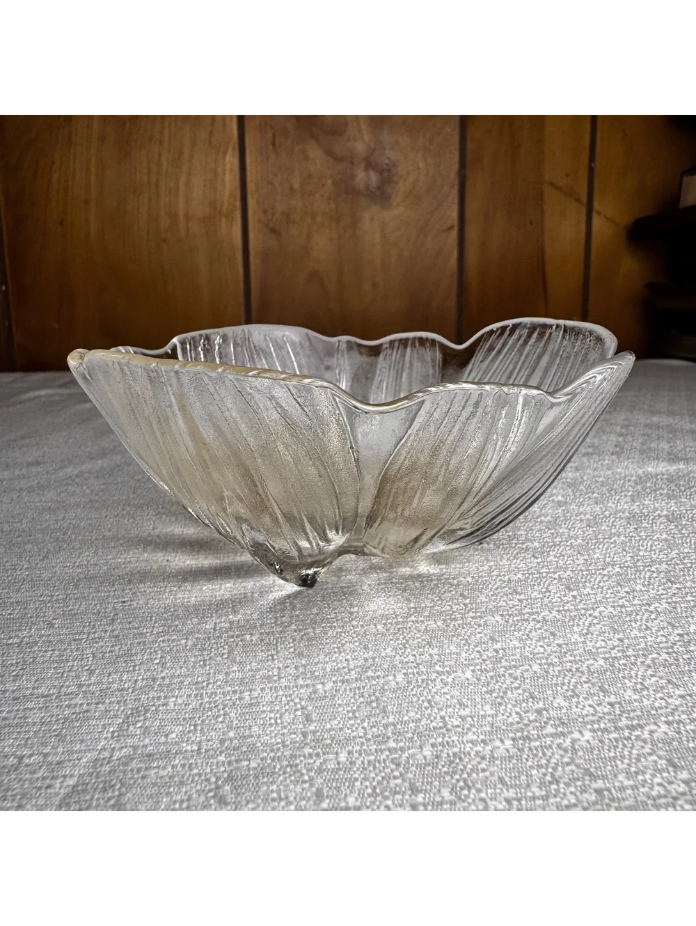 Vintage Iridescent Peach Sheen Glass Flower Bowls Set of 6
